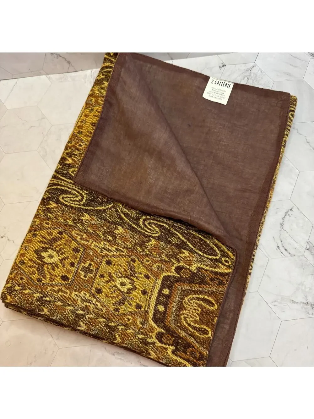 Z Gallerie Gold Cotton & Rayon Blend Table Runner 13 x 85